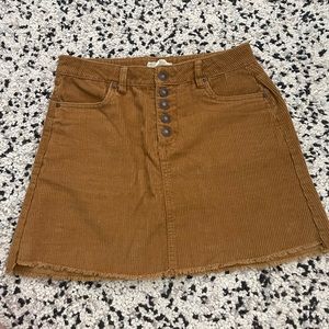Fall brown corduroy skirt